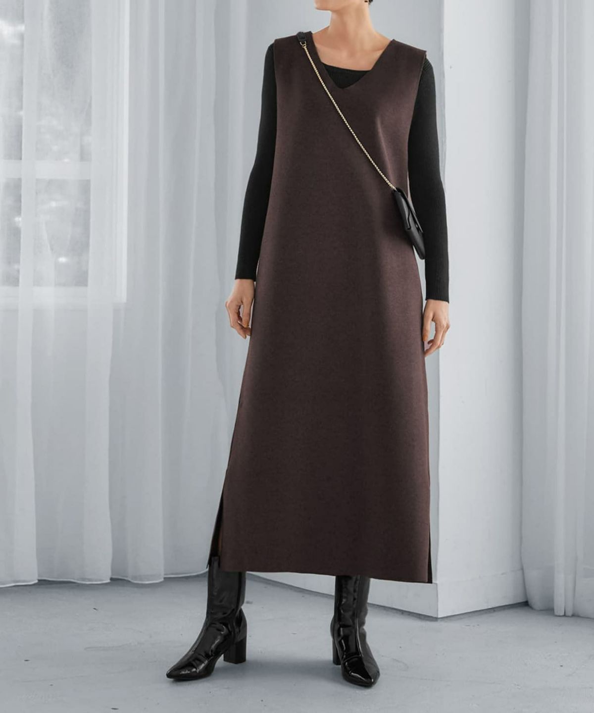 着用イメージ 165cm ブラウン