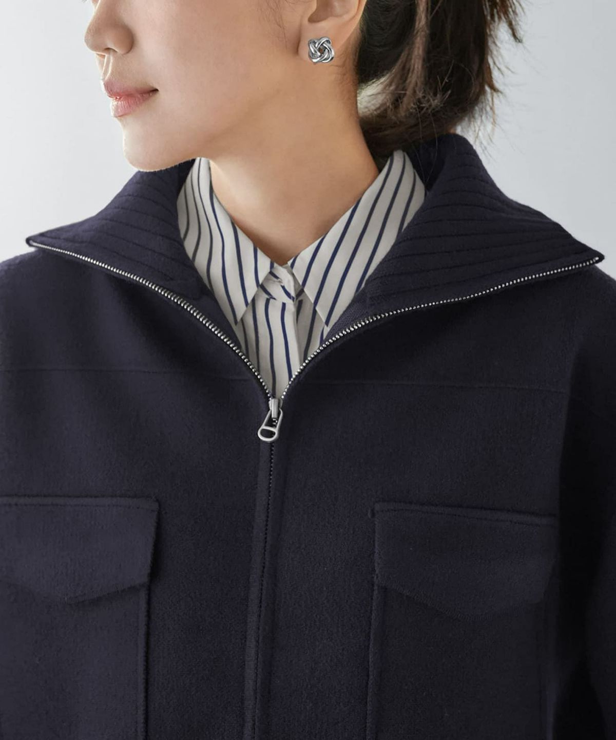 着用イメージ 166cm ネイビー