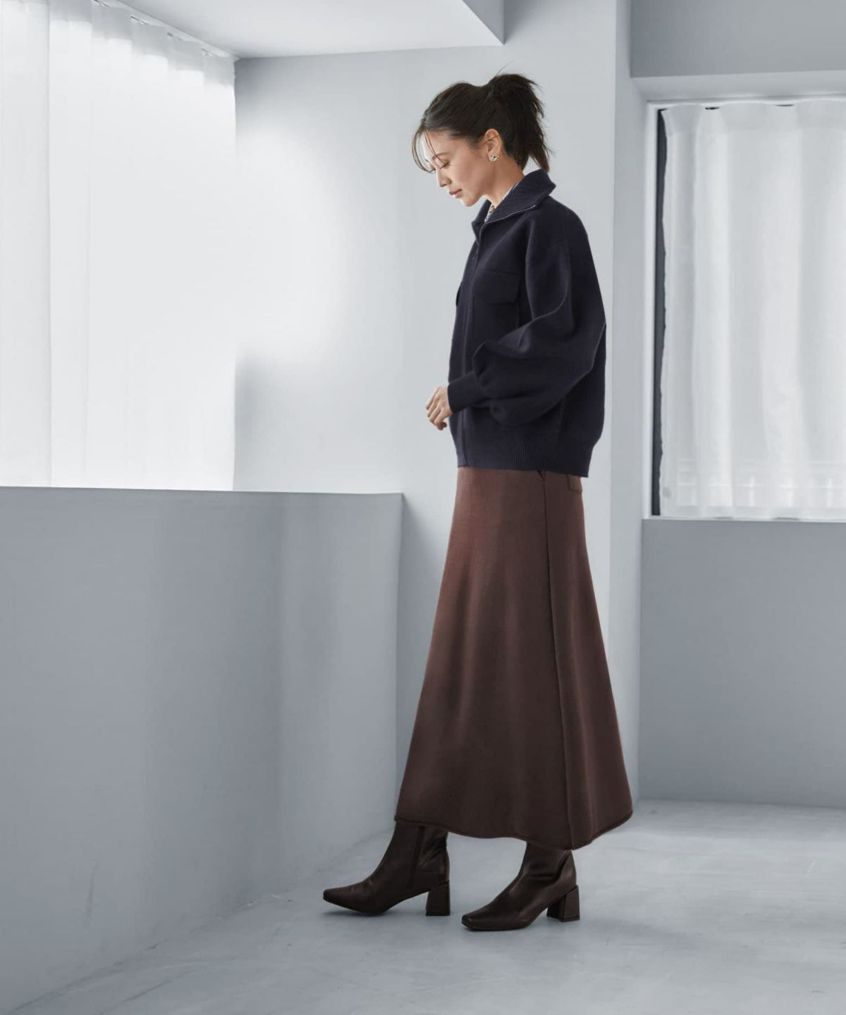 着用イメージ 166cm ネイビー