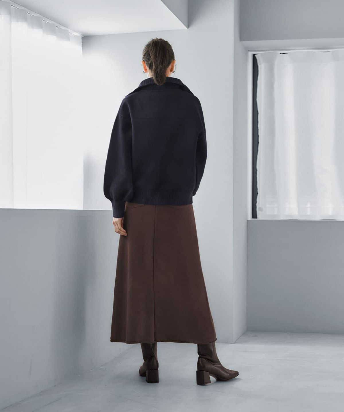 着用イメージ 166cm ネイビー