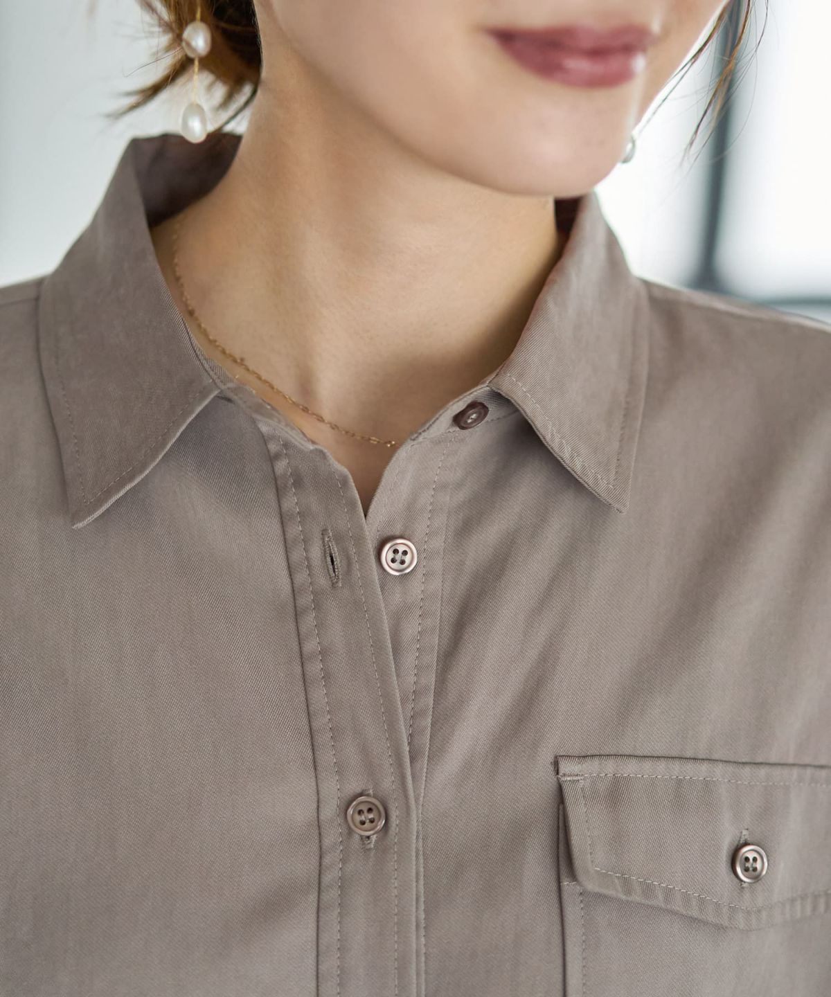 着用イメージ 166cm アースグレー