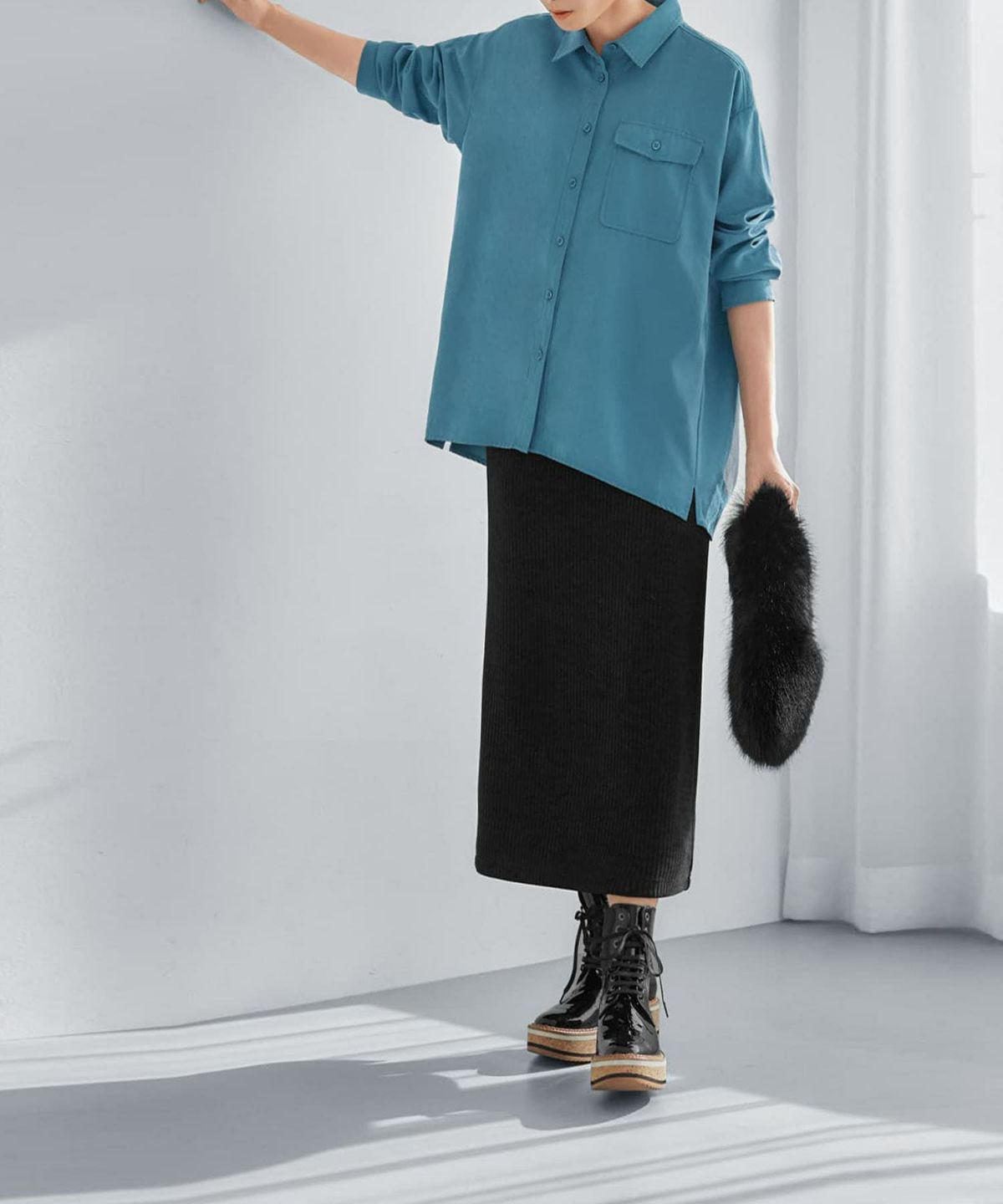 着用イメージ 165cm ブルー