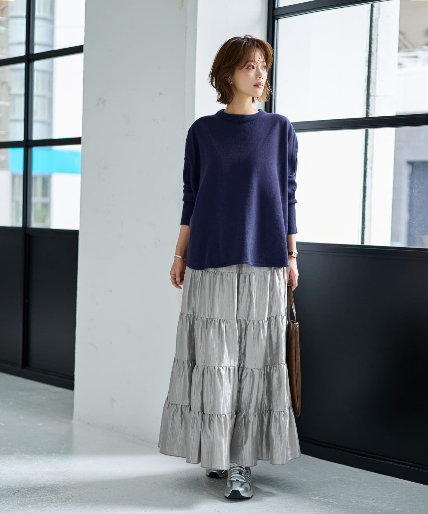 着用イメージ 167cm ネイビー
