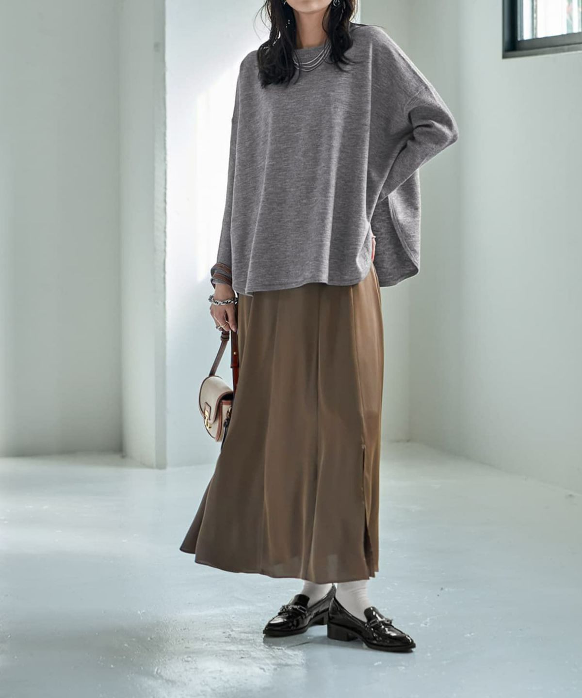 着用イメージ 168cm グレー