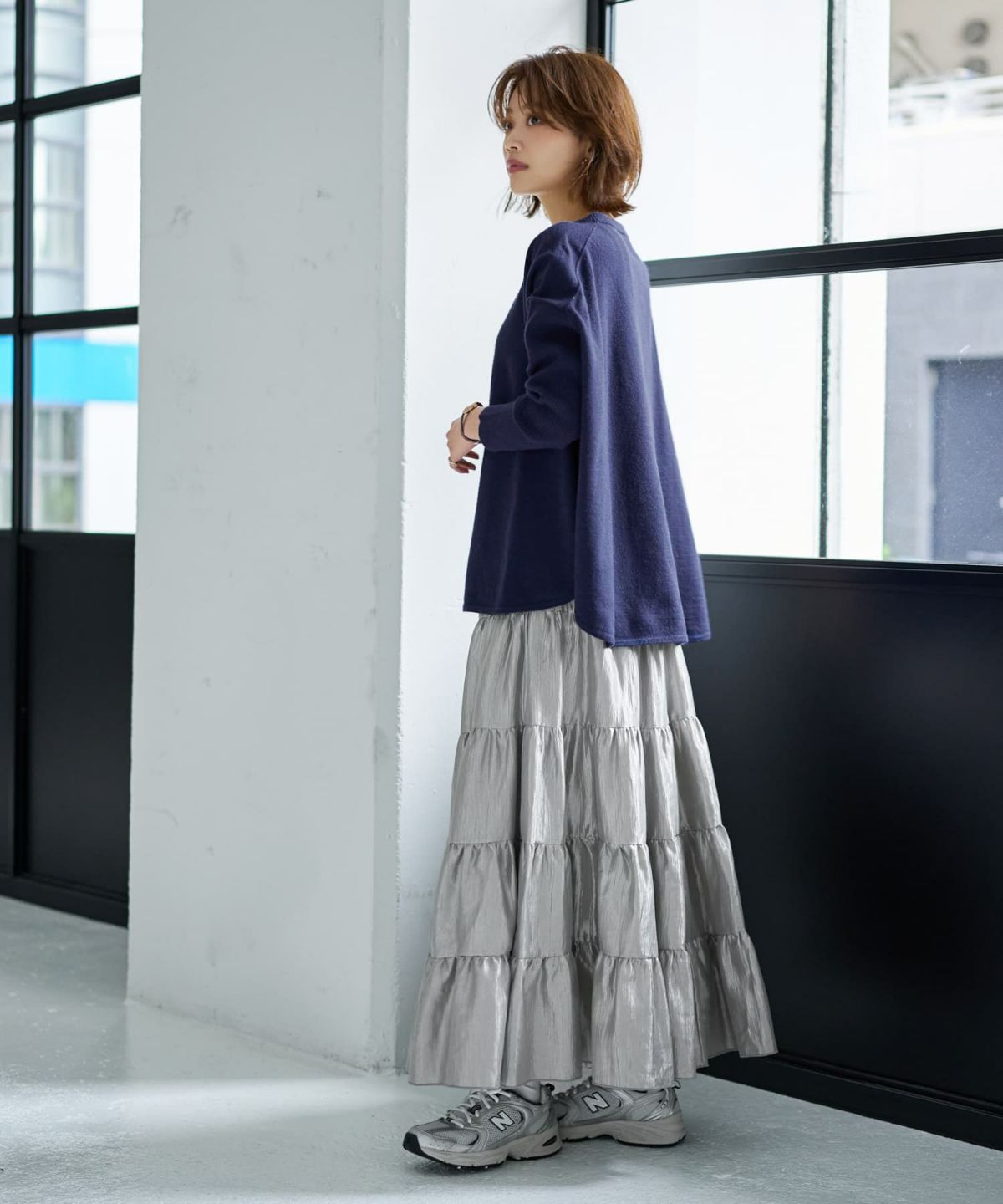 着用イメージ 167cm ネイビー