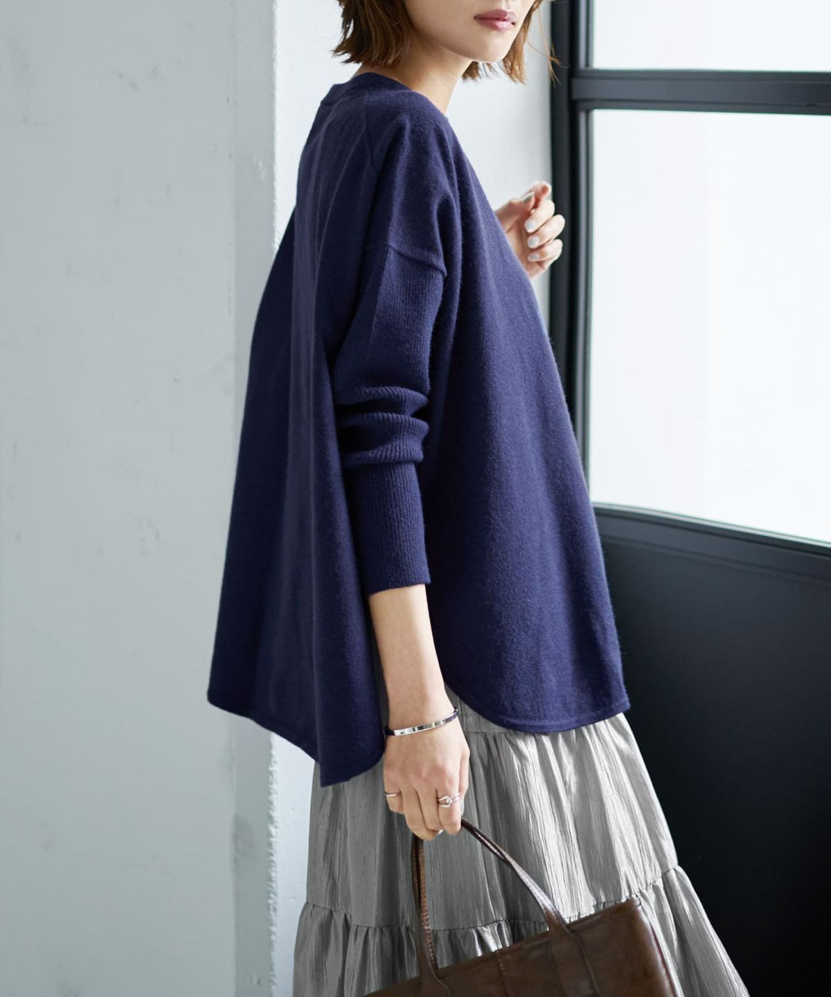 着用イメージ 167cm ネイビー