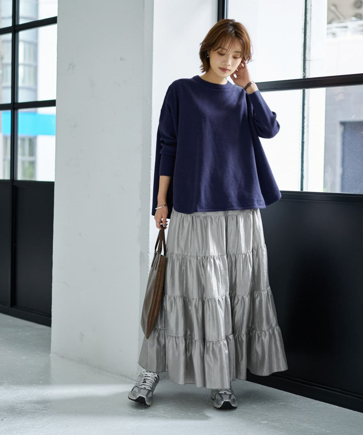 着用イメージ 167cm ネイビー