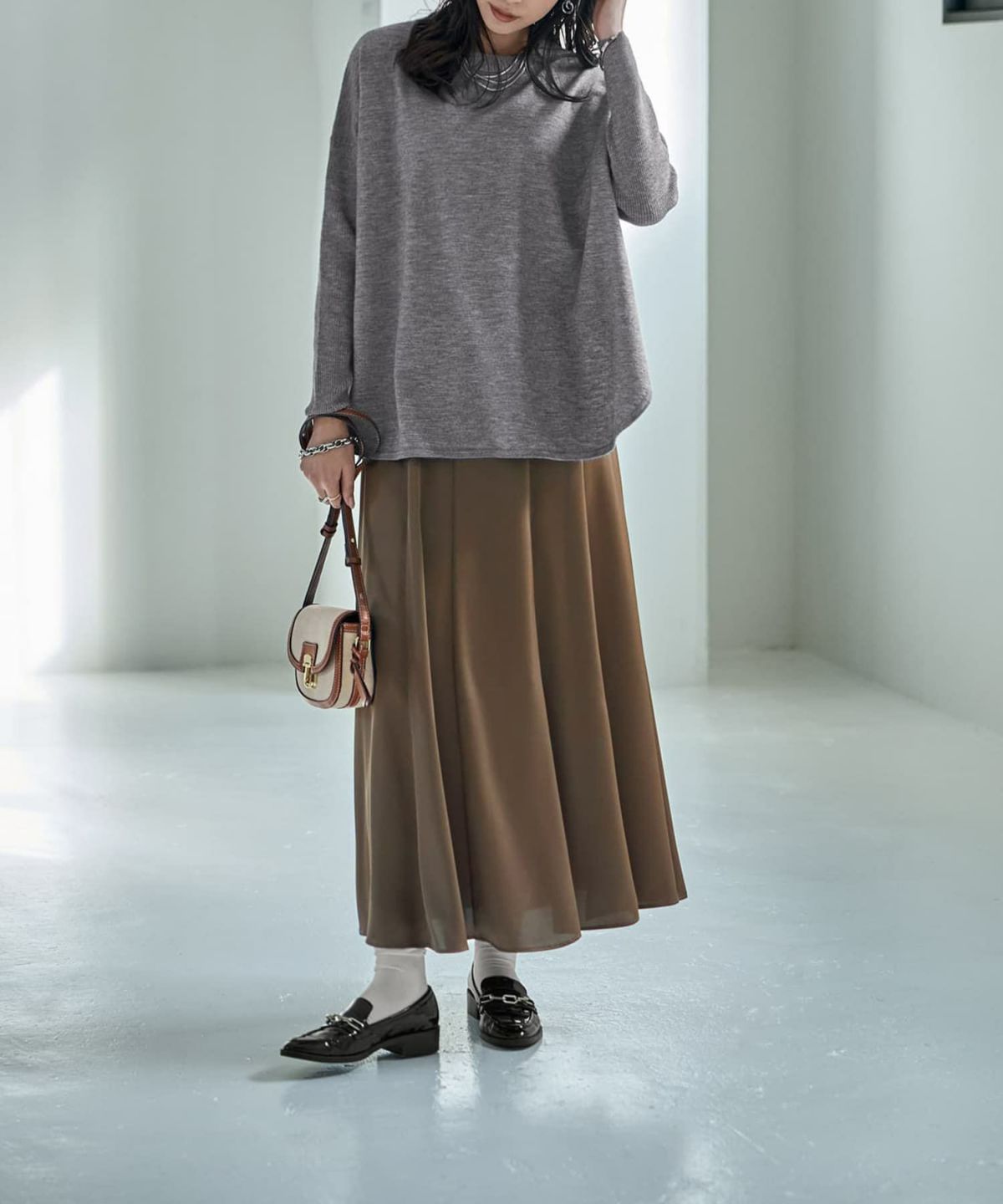 着用イメージ 168cm グレー