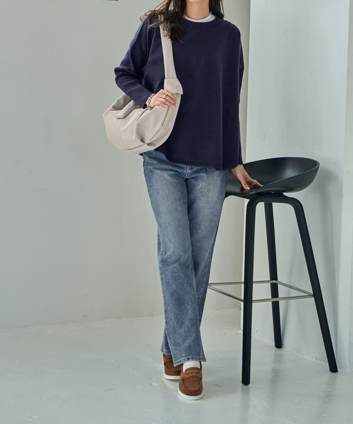 着用イメージ 168cm ネイビー