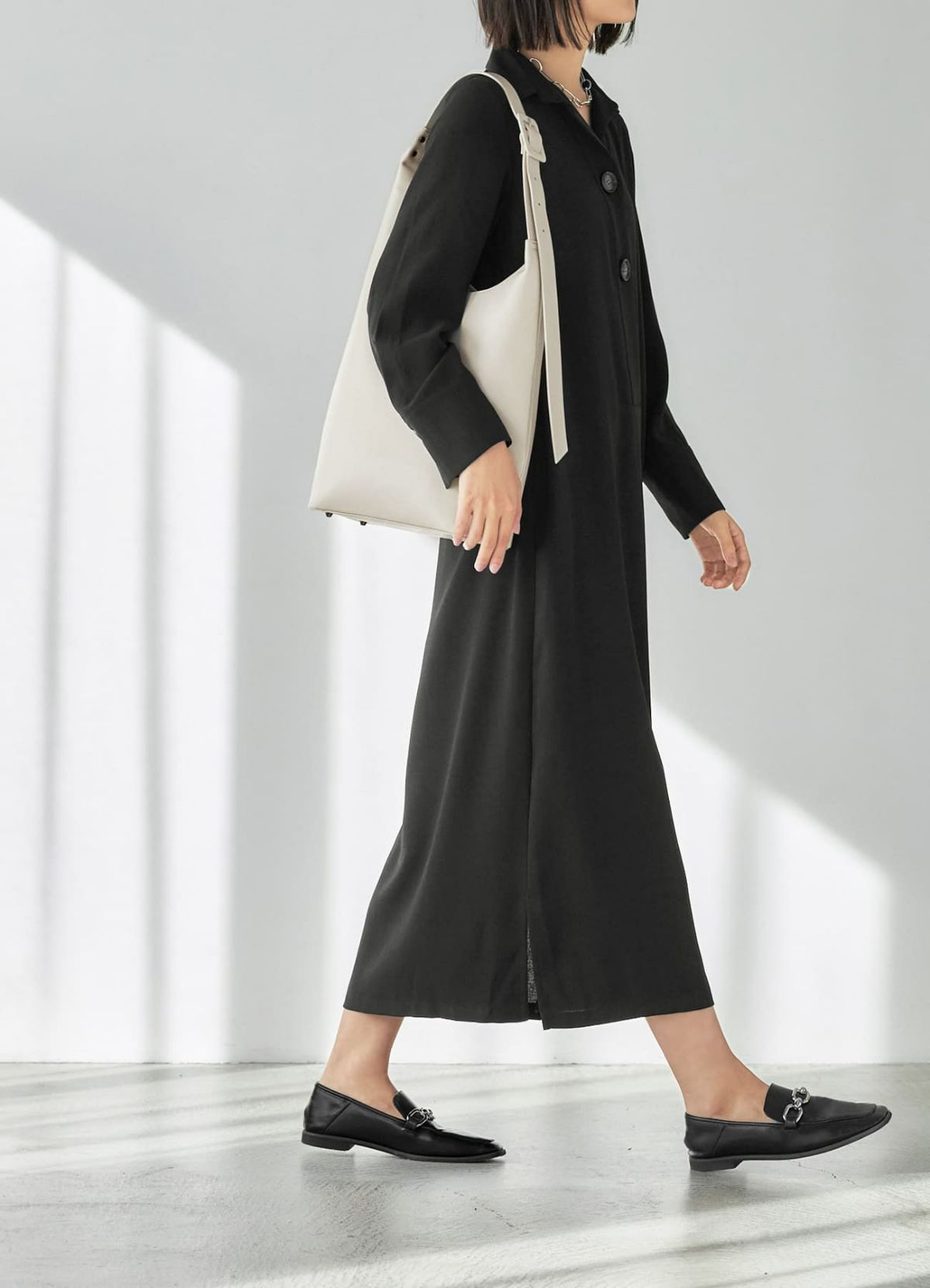 着用イメージ 165cm グレイッシュホワイト