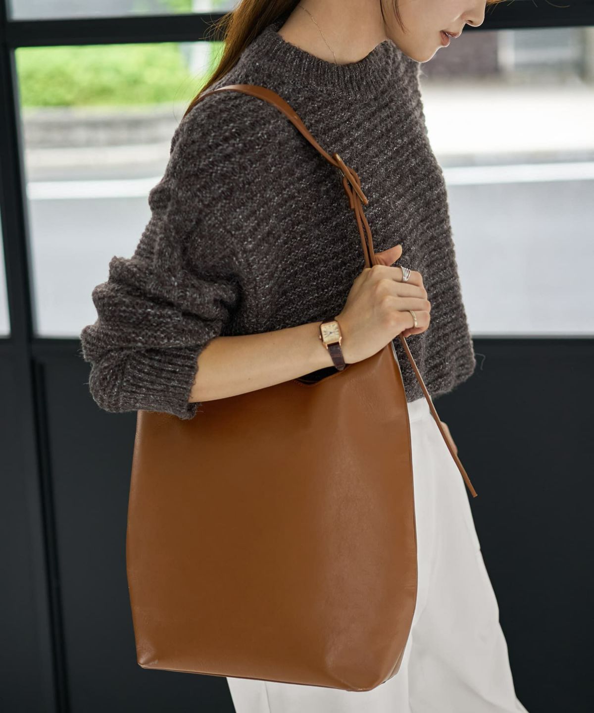 着用イメージ 165cm グレイッシュホワイト