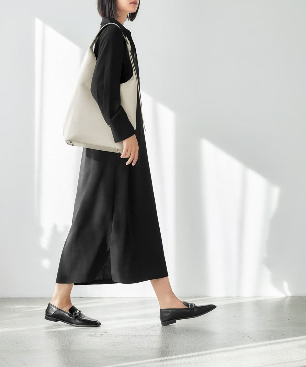 着用イメージ 165cm グレイッシュホワイト