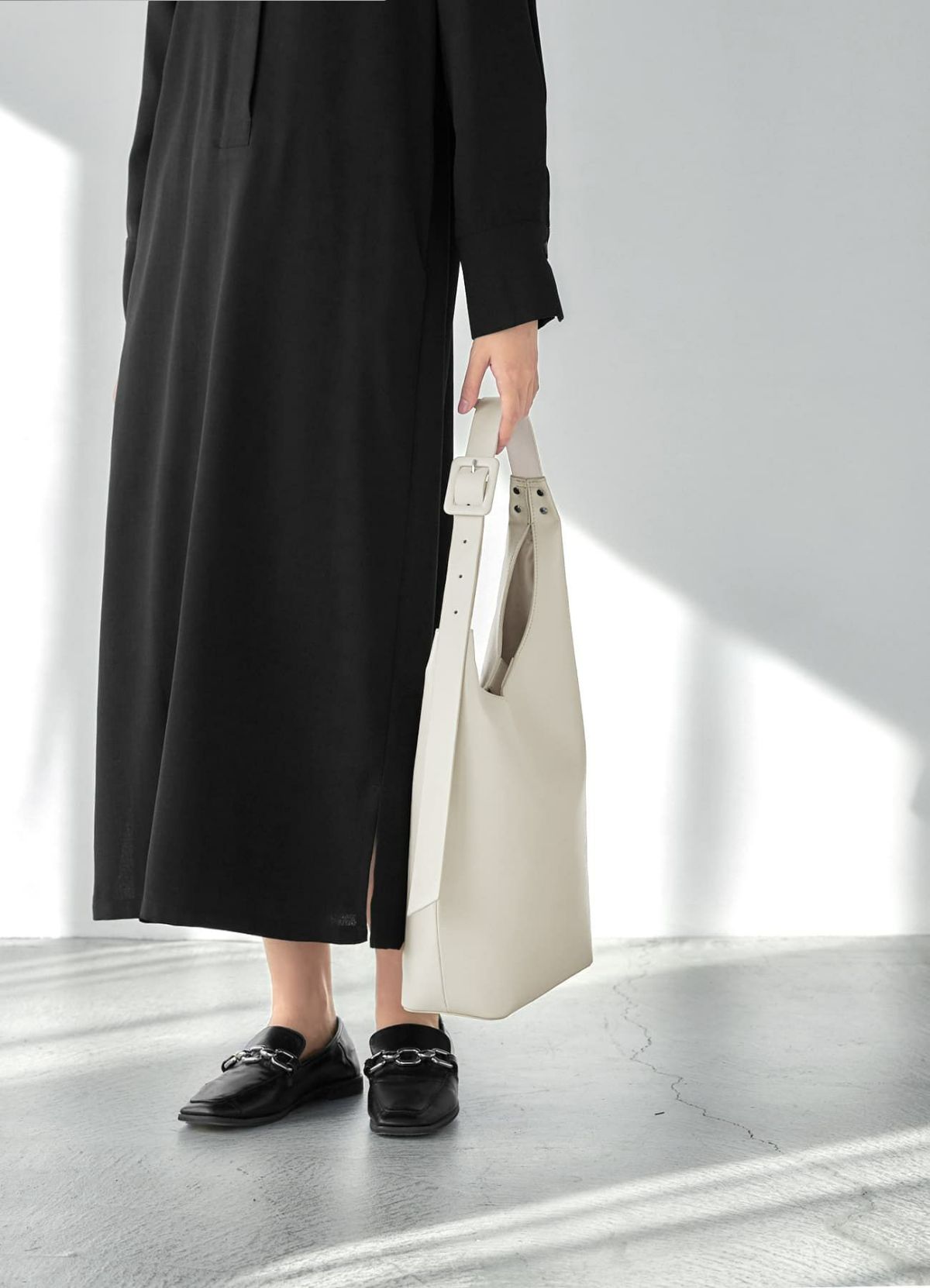 着用イメージ 165cm グレイッシュホワイト