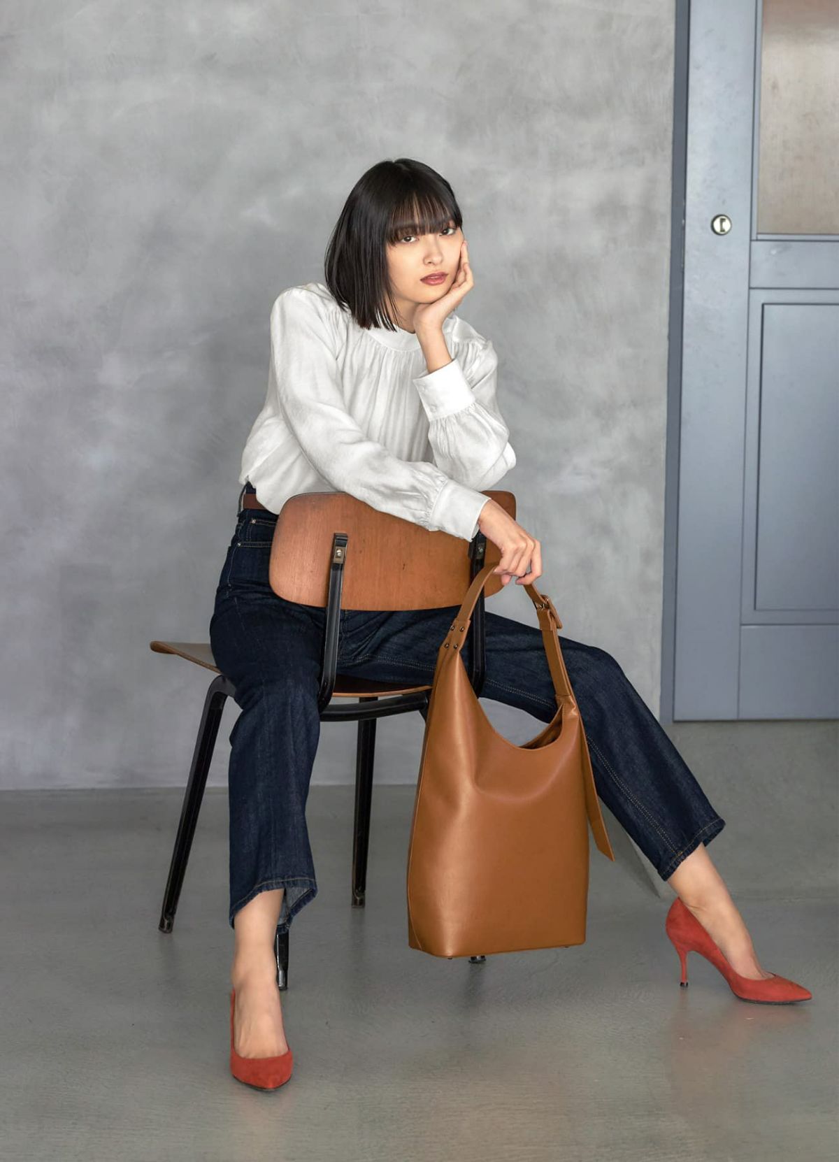 着用イメージ 165cm ライトブラウン