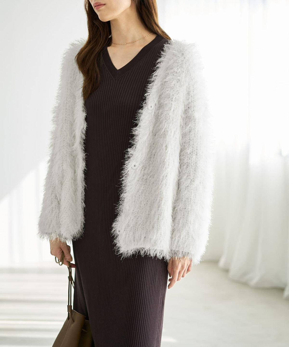 着用イメージ 167cm アイボリー