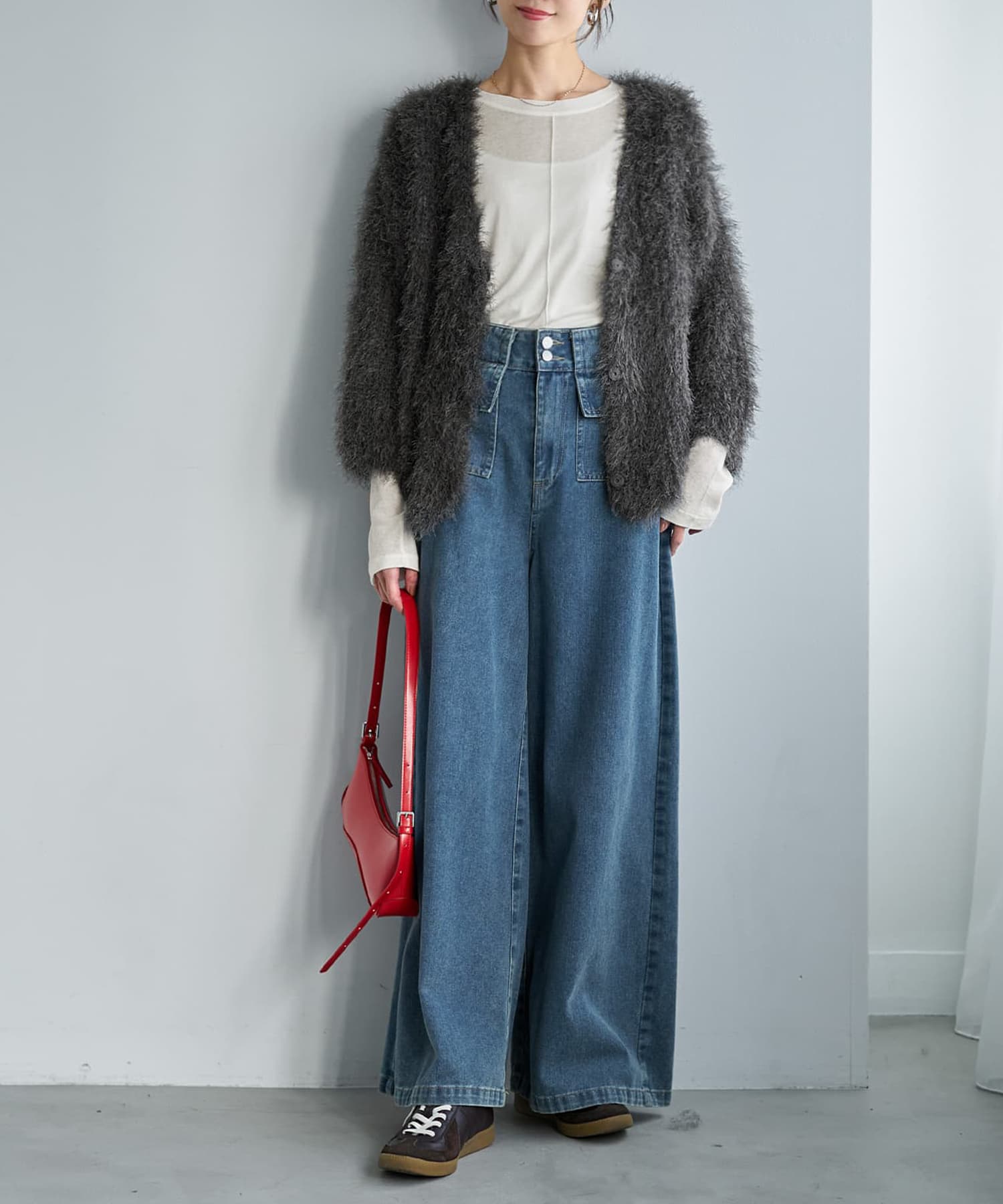 着用イメージ 167cm チャコール