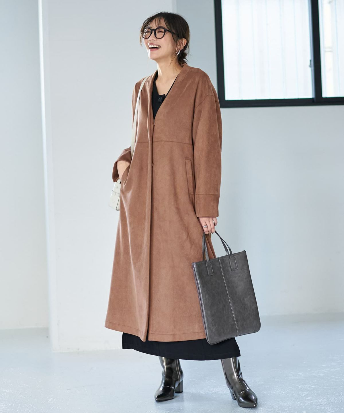 着用イメージ 166cm ブラウン