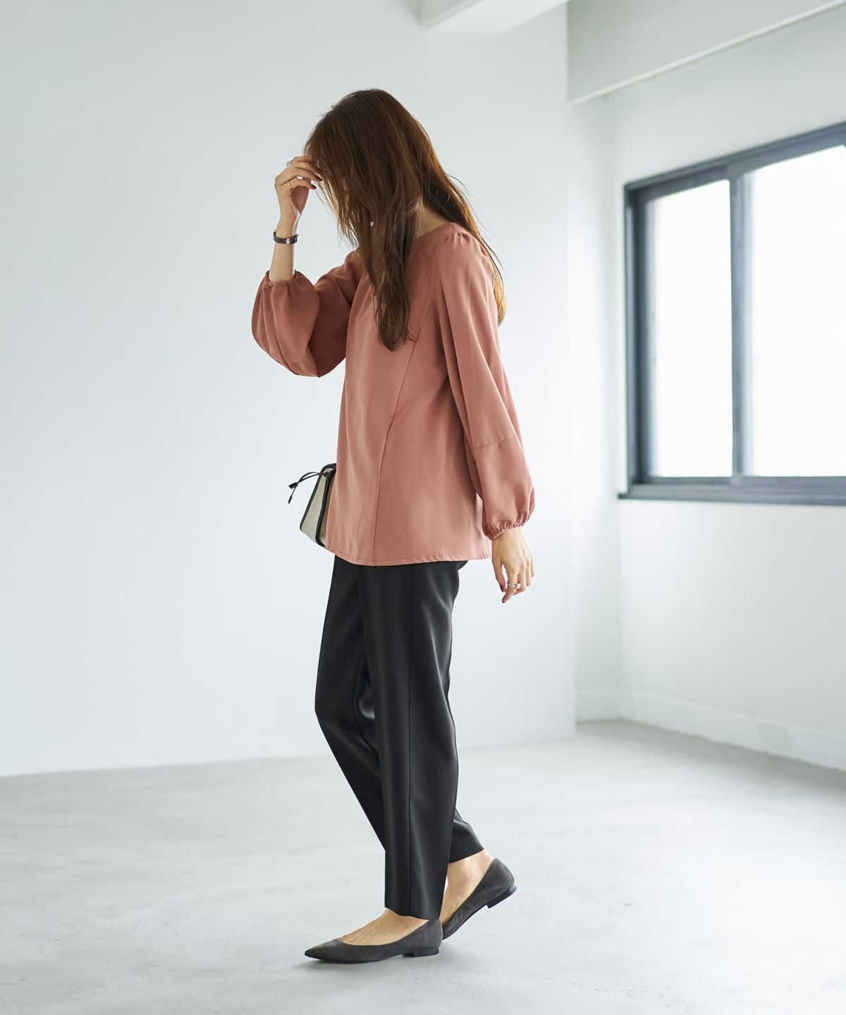 着用イメージ 166cm モカピンク