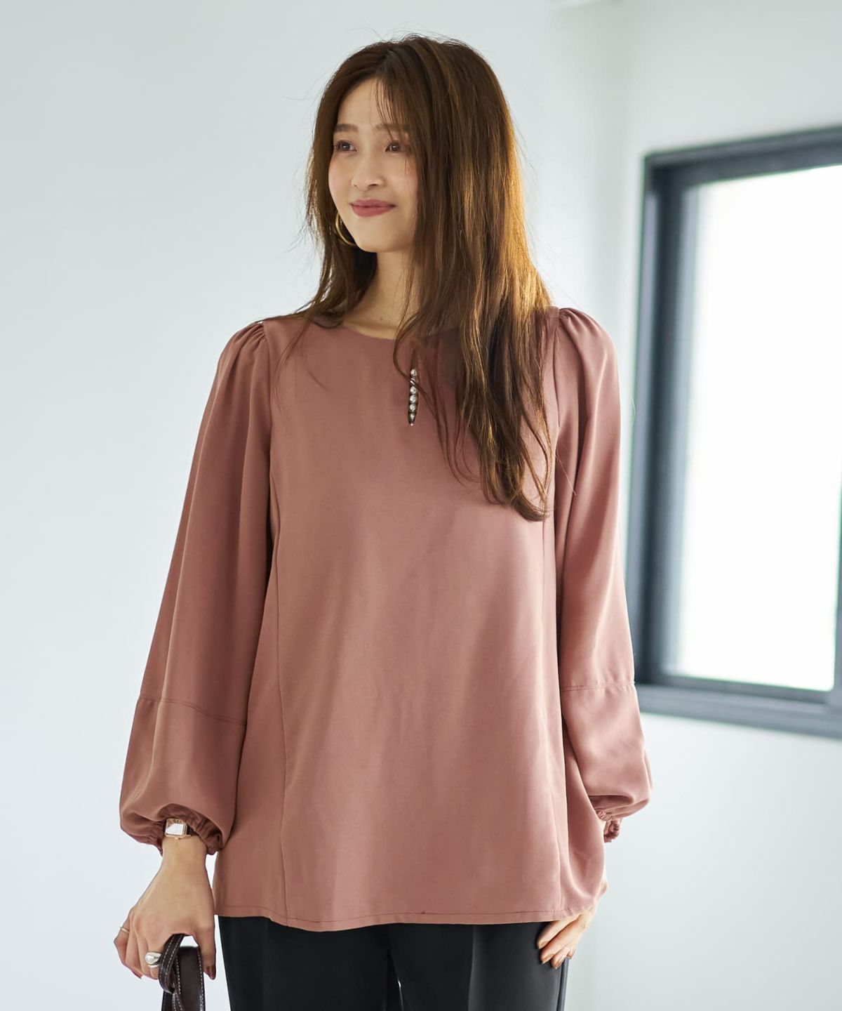 着用イメージ 166cm モカピンク