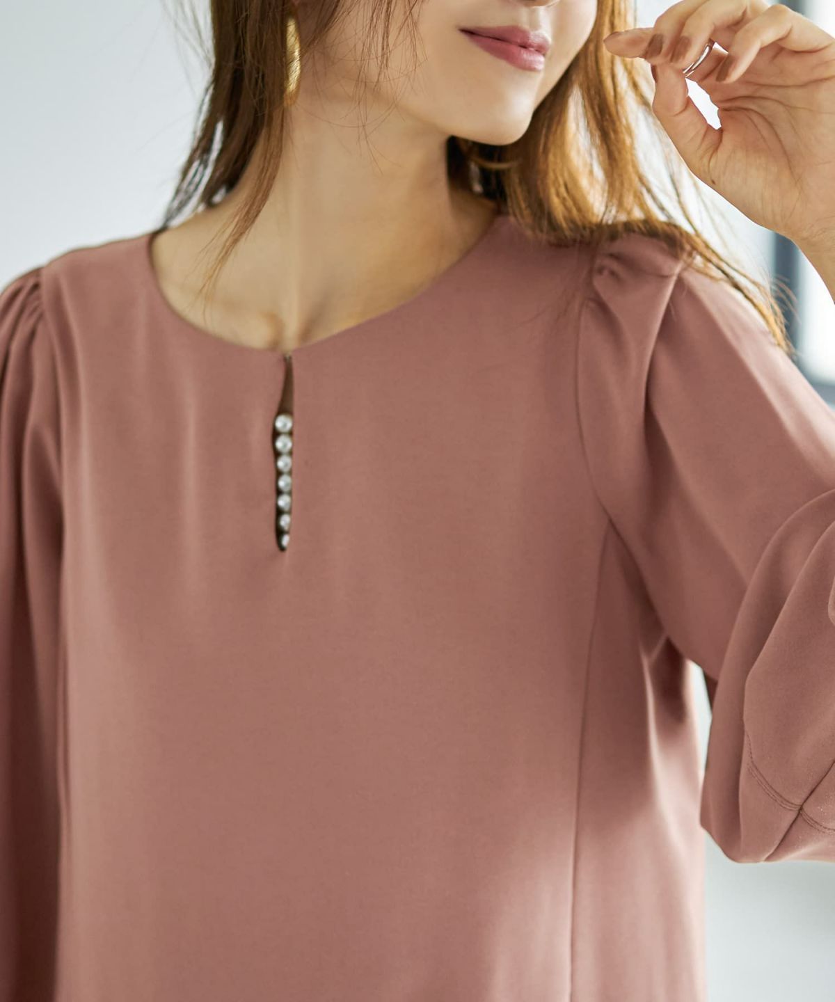 着用イメージ 166cm モカピンク