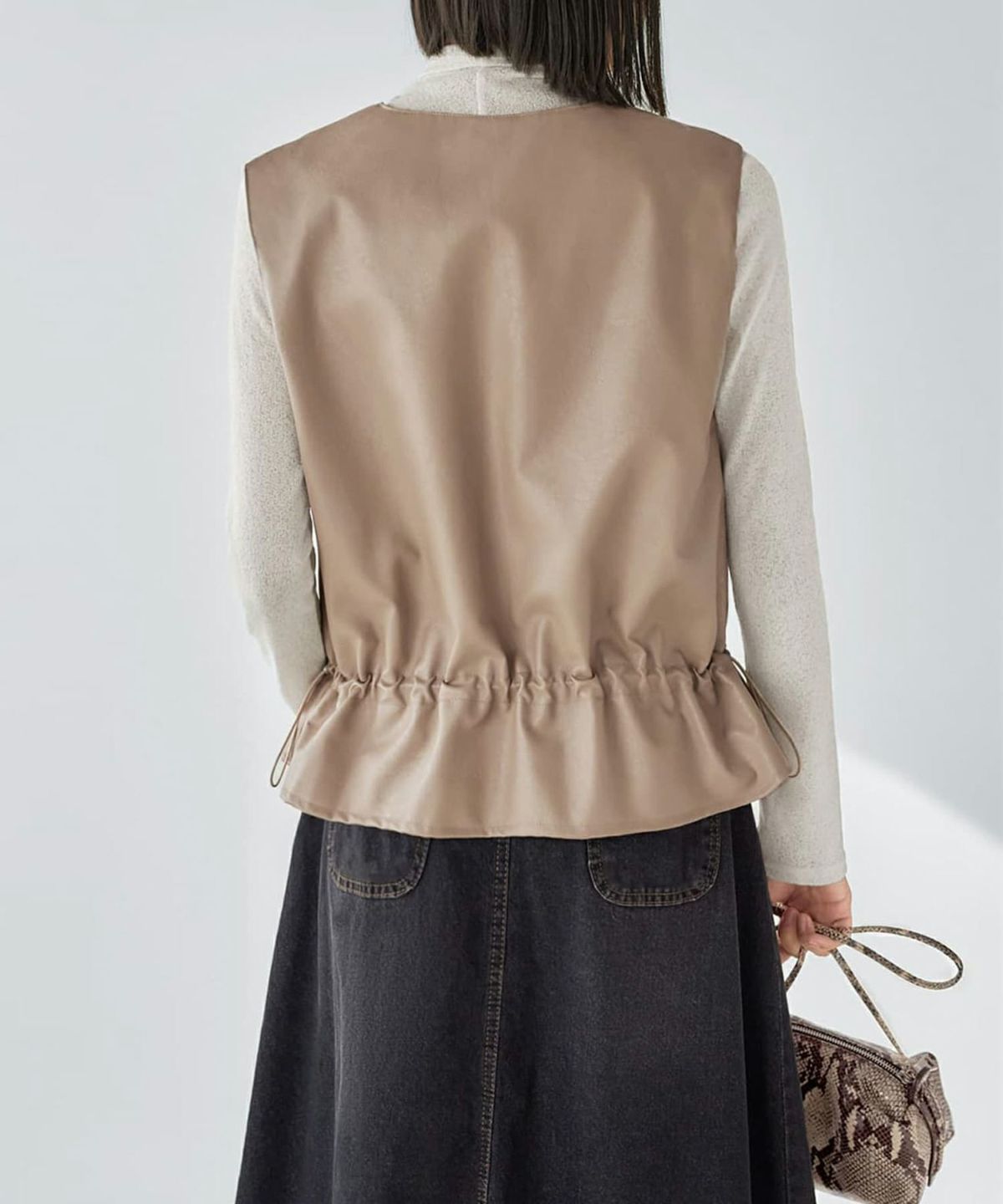 着用イメージ 165cm ベージュ