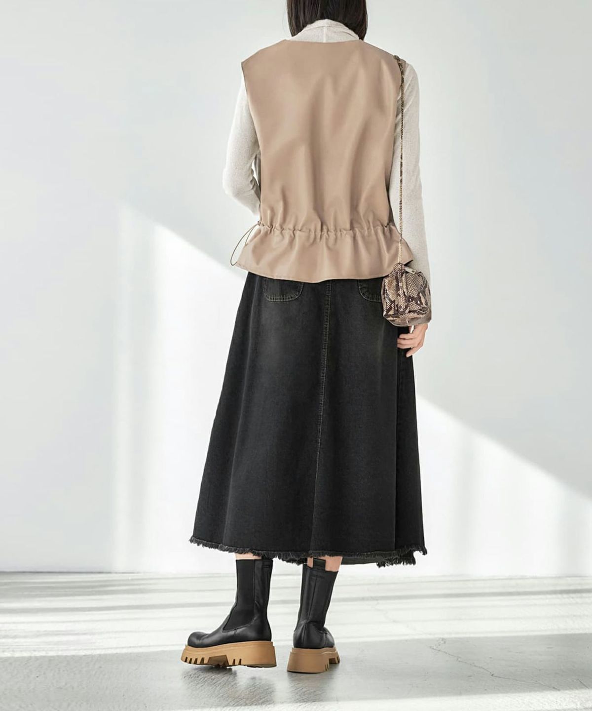 着用イメージ 165cm ベージュ