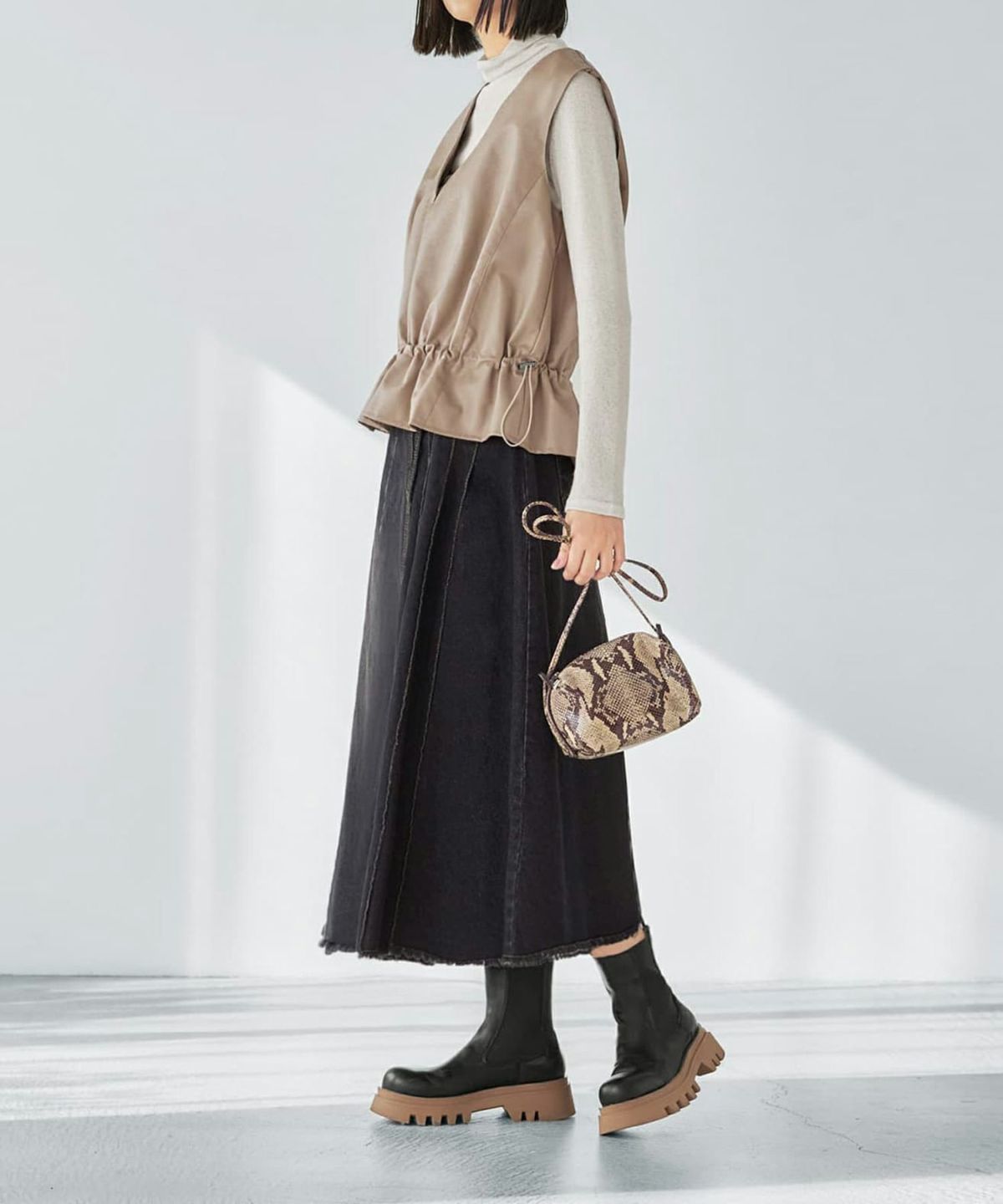 着用イメージ 165cm ベージュ