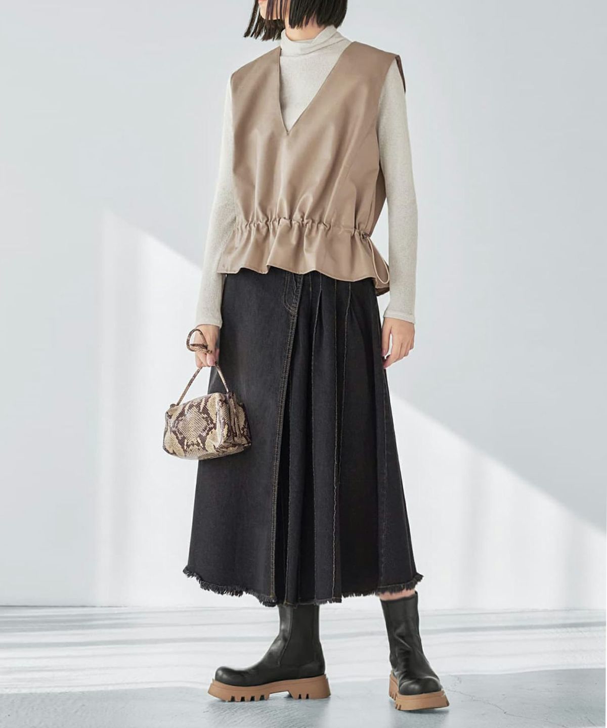 着用イメージ 165cm ベージュ