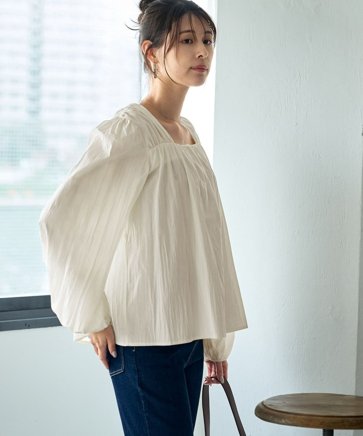 着用イメージ 168cm アイボリー