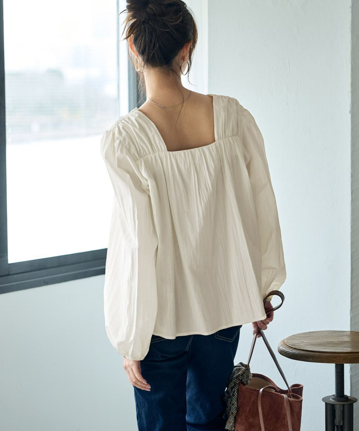 着用イメージ 168cm アイボリー