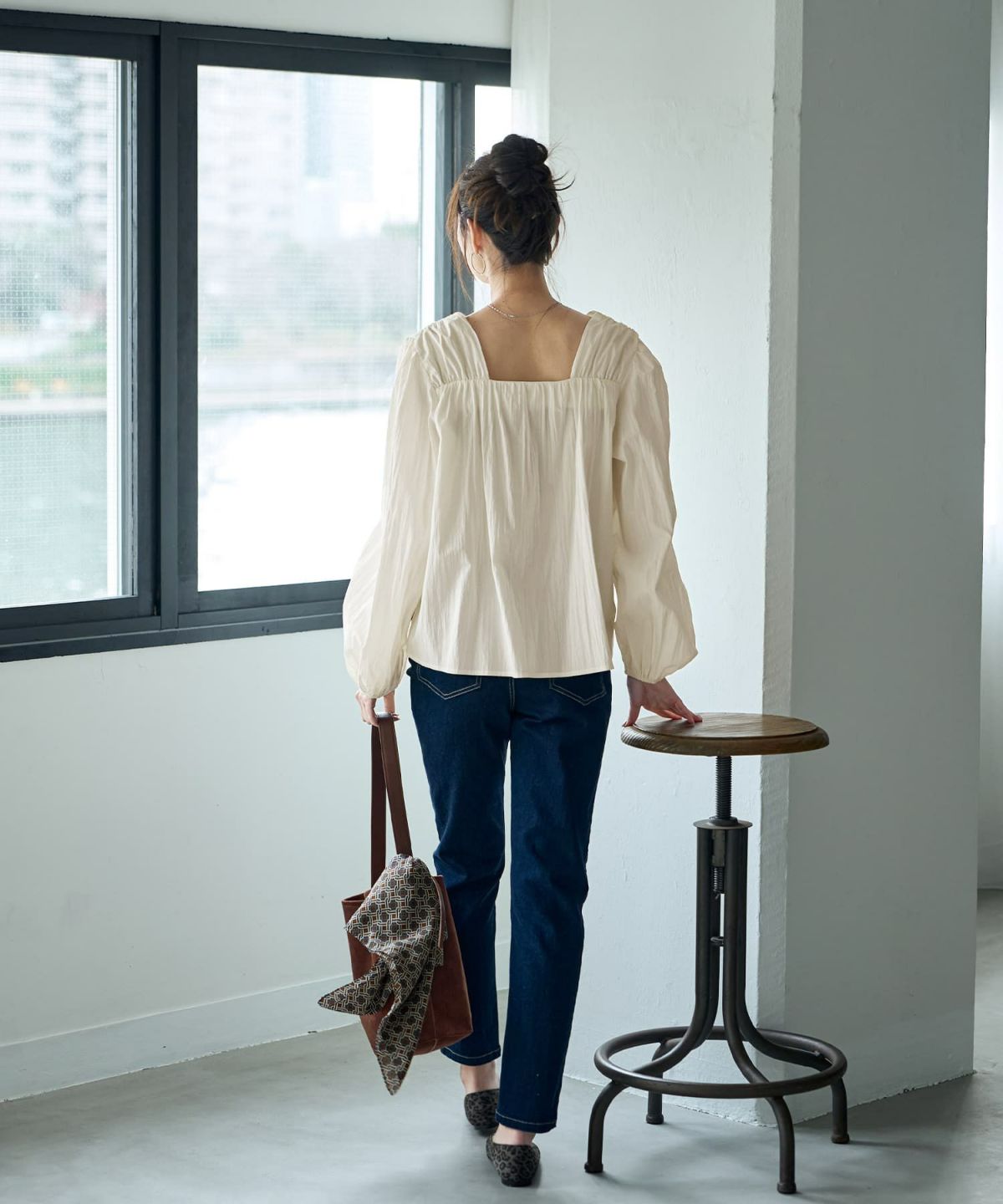 着用イメージ 168cm アイボリー