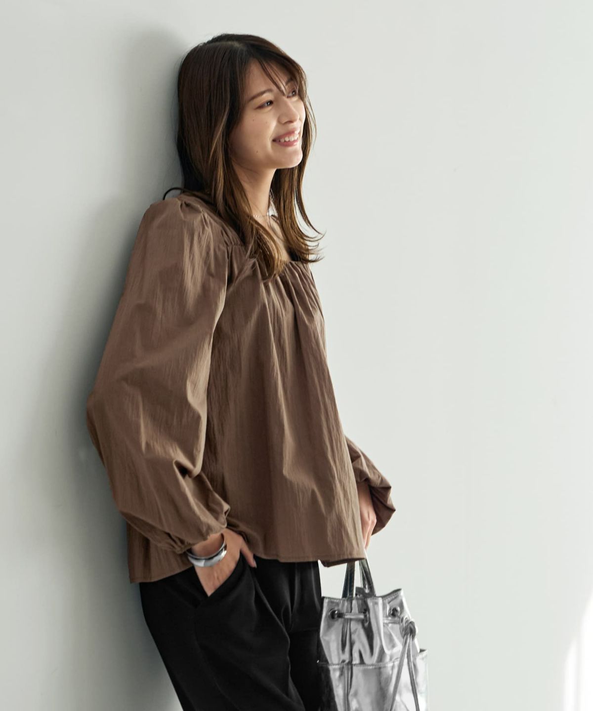 着用イメージ 168cm ブラウン