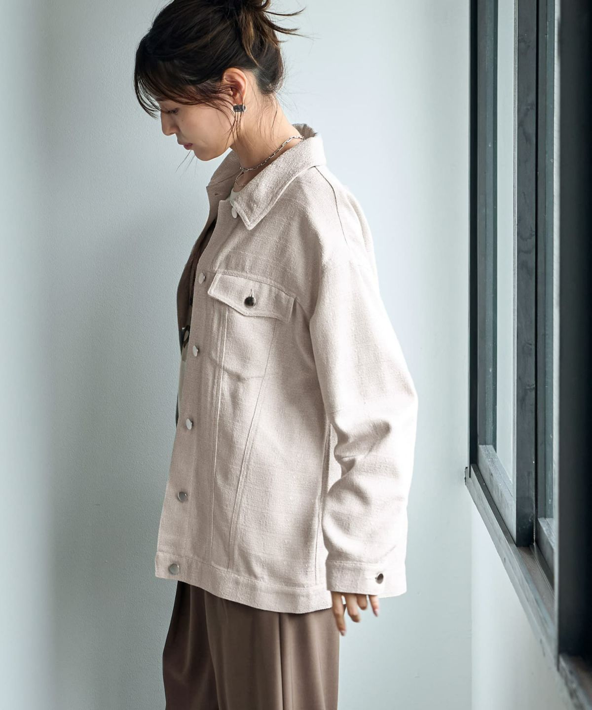 着用イメージ 168cm グレージュミックス