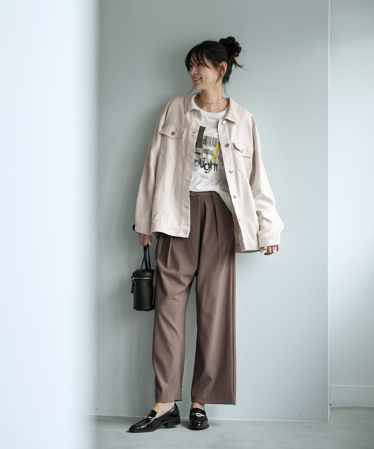 着用イメージ 168cm グレージュミックス