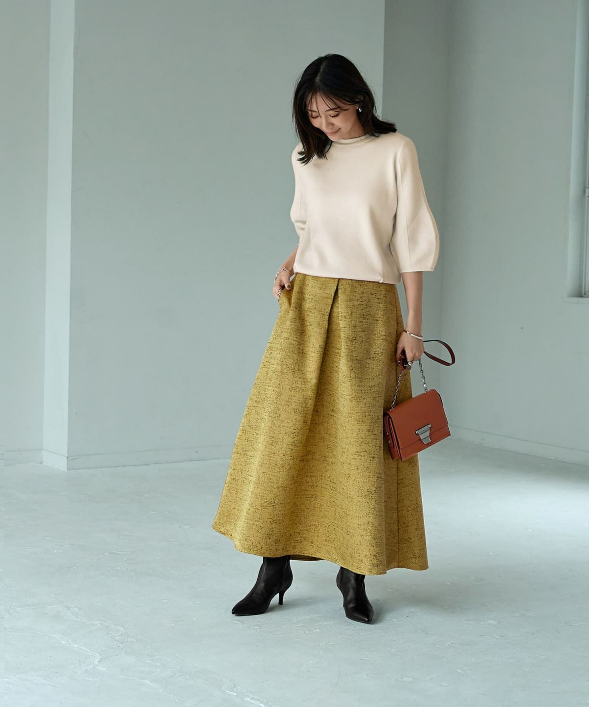 着用イメージ 165cm 着用サイズ S イエロー