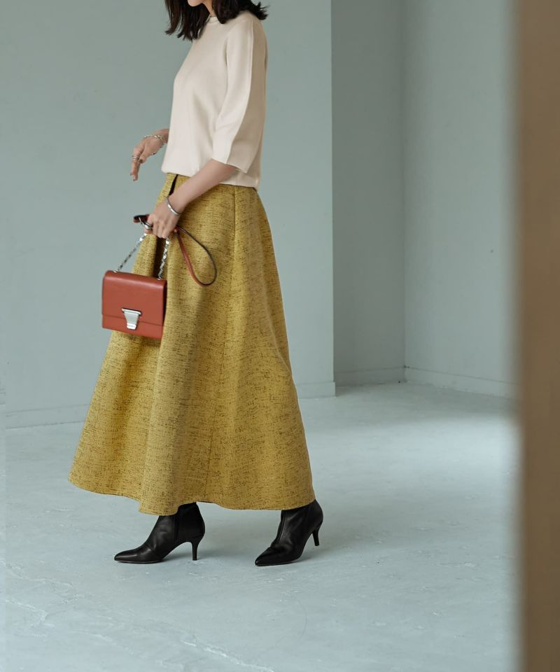 カラスヤマHOUSE OF LOTUS カットジャカードタックスカート カラスヤマHOUSE OF LOTUS カットジャカードタックスカート フリンジ