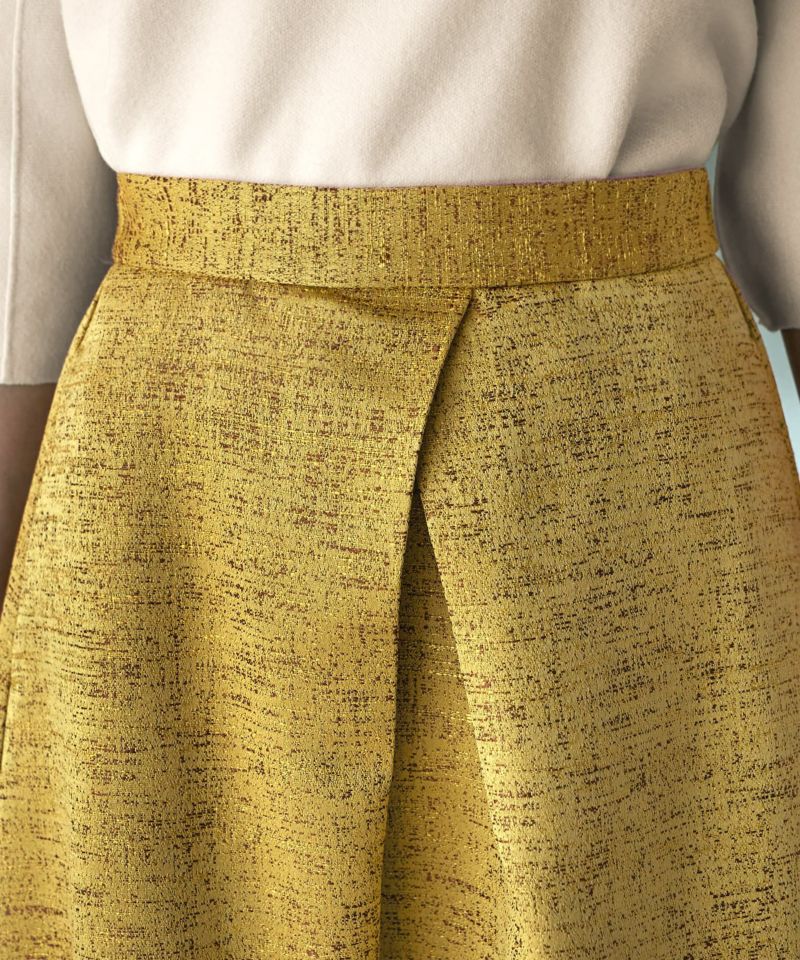 微光沢ジャガードマキシ丈タックスカート／90cm | おしゃれな大人