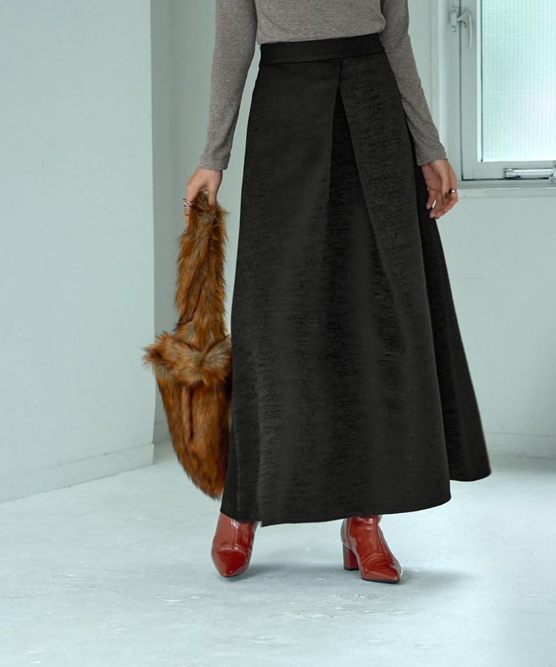 微光沢ジャガードマキシ丈タックスカート／90cm | おしゃれな大人