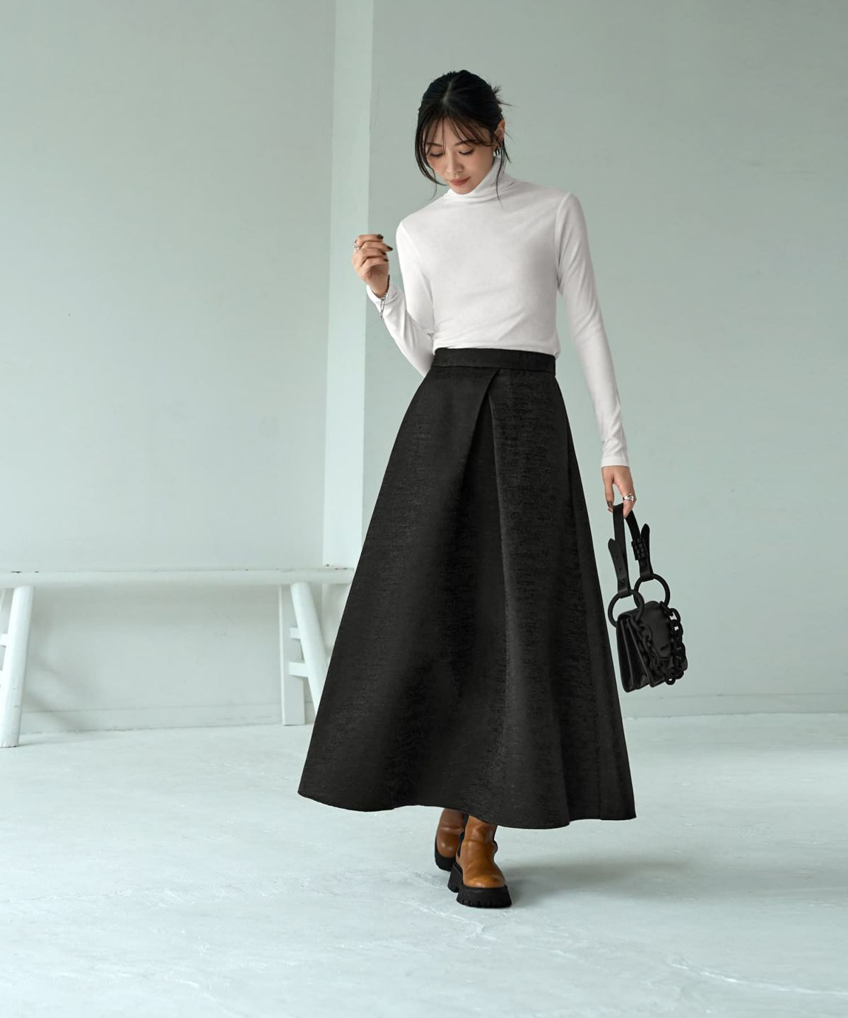 着用イメージ 165cm 着用サイズ S ブラック