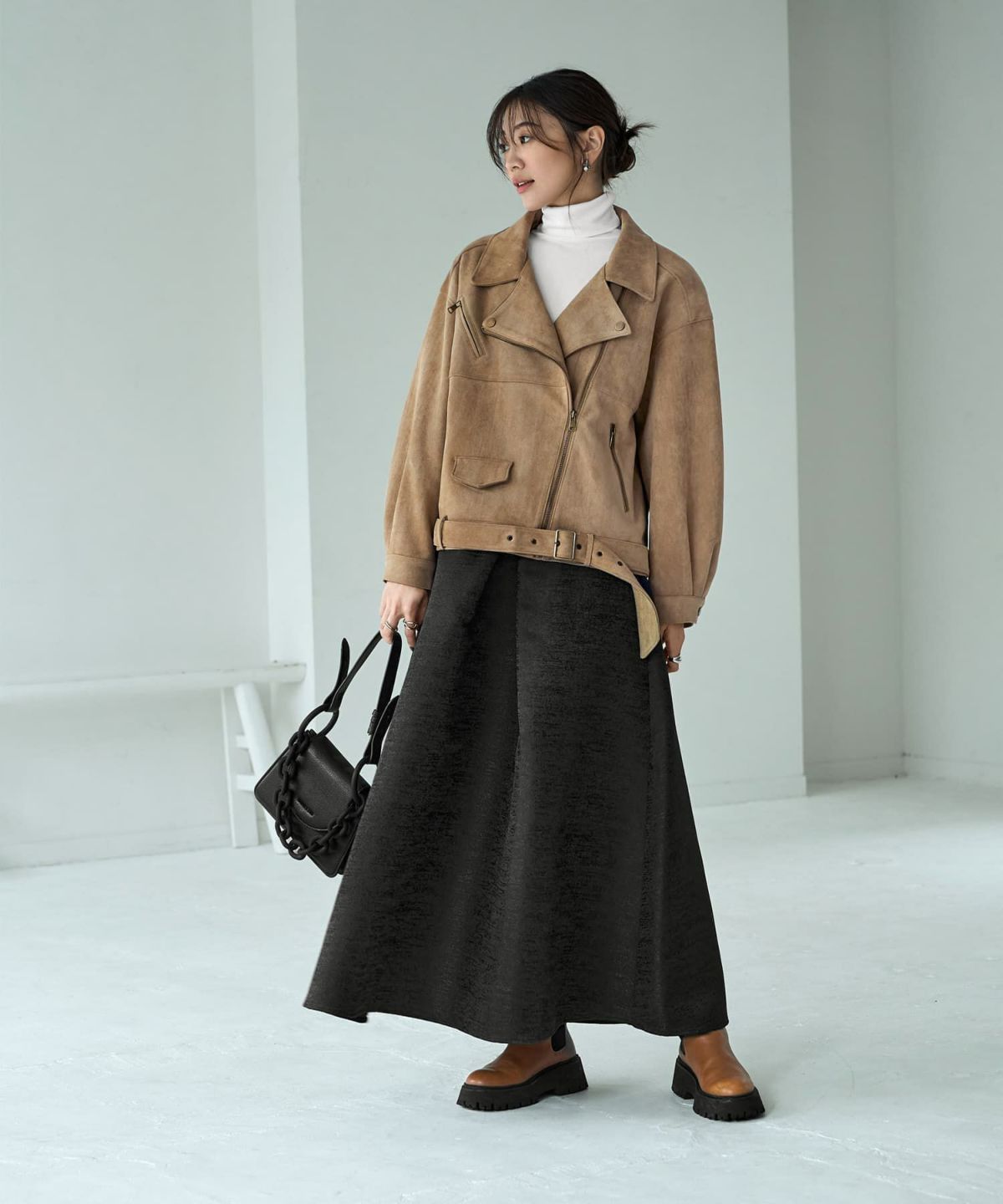 着用イメージ 165cm 着用サイズ S ブラック