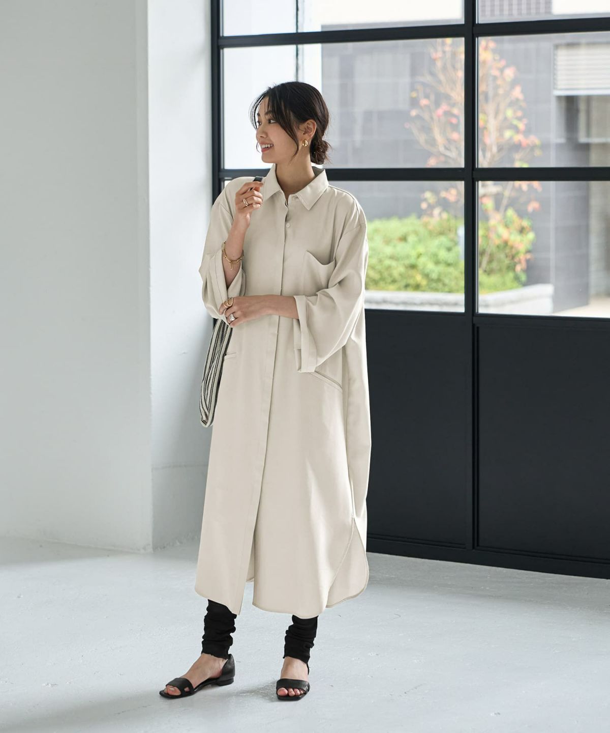 着用イメージ 166cm エアリーグレー