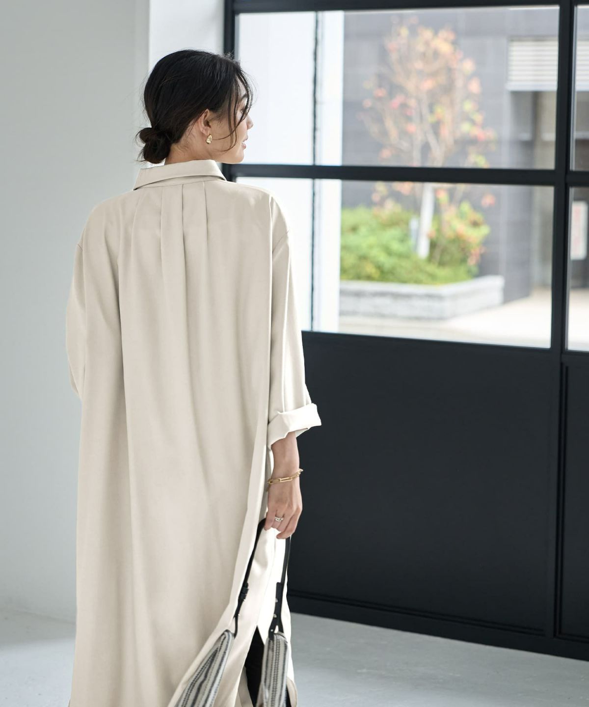 着用イメージ 166cm エアリーグレー