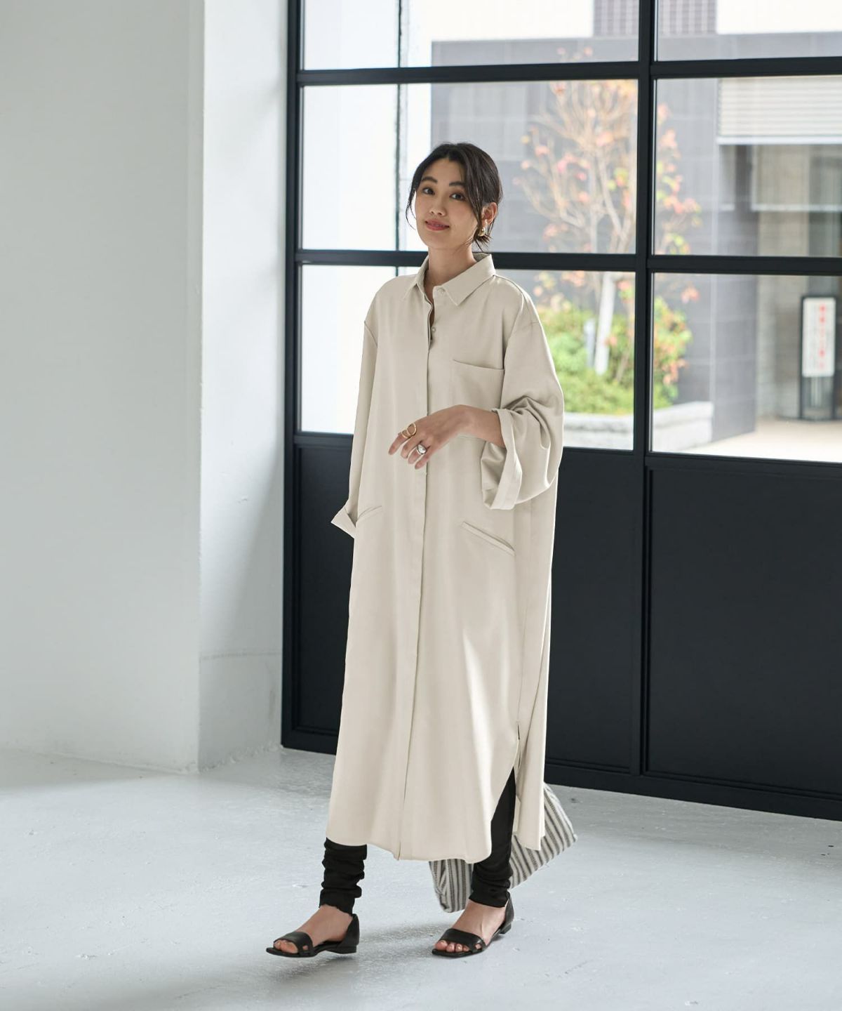 着用イメージ 166cm エアリーグレー