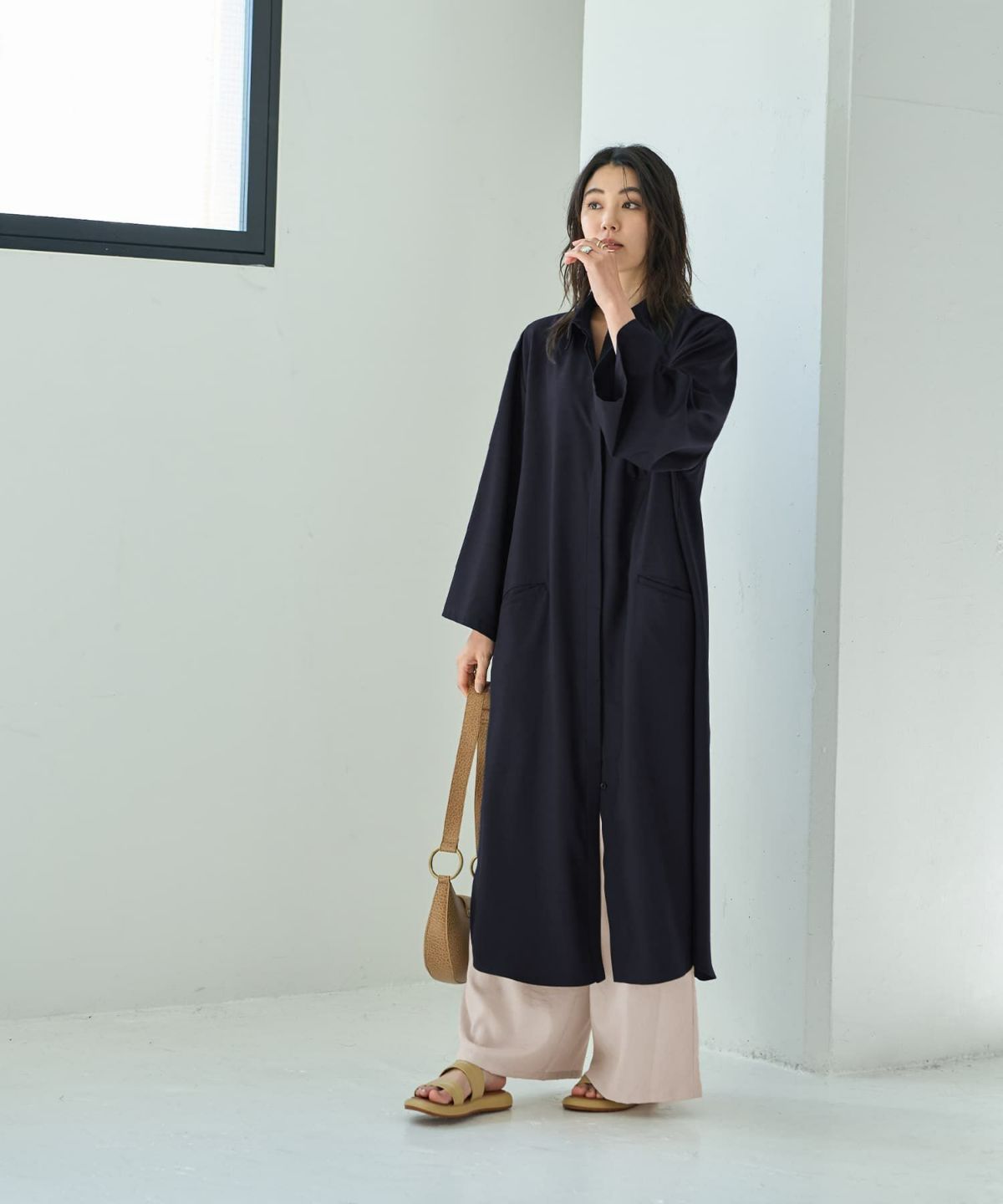 着用イメージ 166cm ネイビー