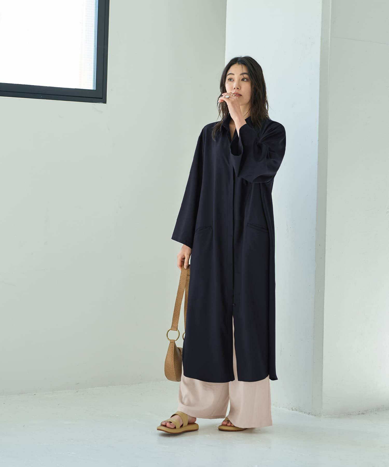 着用イメージ 166cm ネイビー