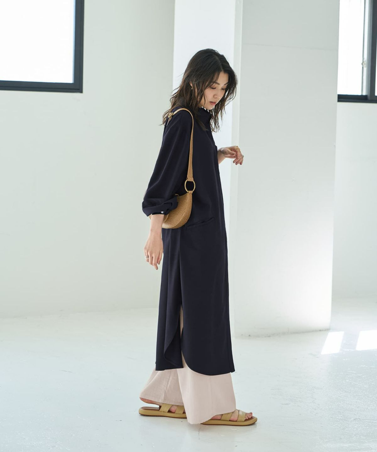 着用イメージ 166cm ネイビー