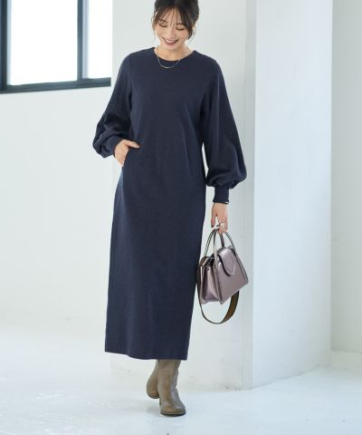 Made in JAPAN】ダブルフェイスニットソー／Iラインワンピース