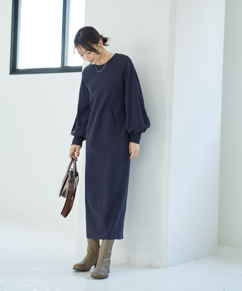 Made in JAPAN】ダブルフェイスニットソー／Iラインワンピース