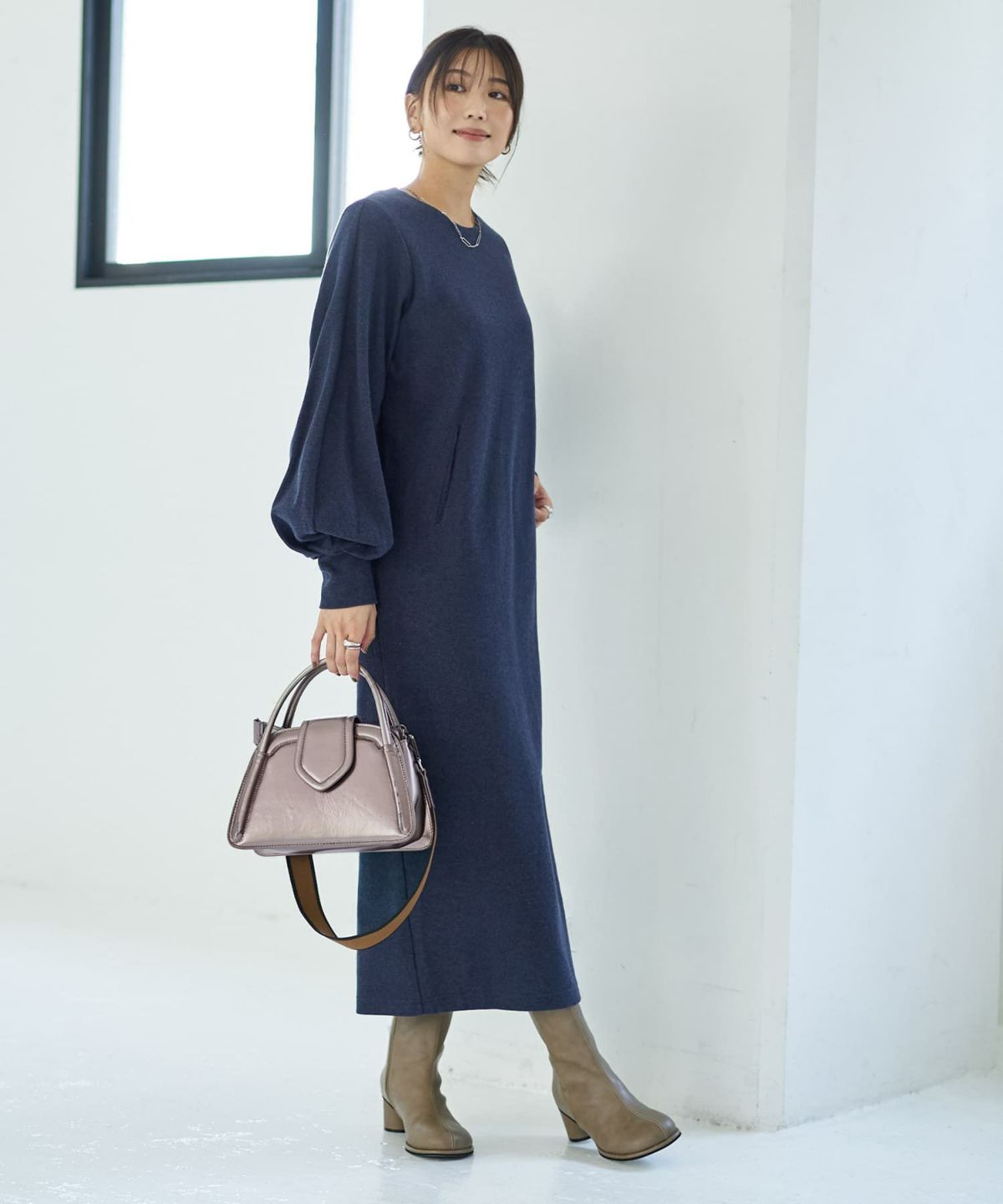 着用イメージ 166cm ライトネイビー 02サイズ