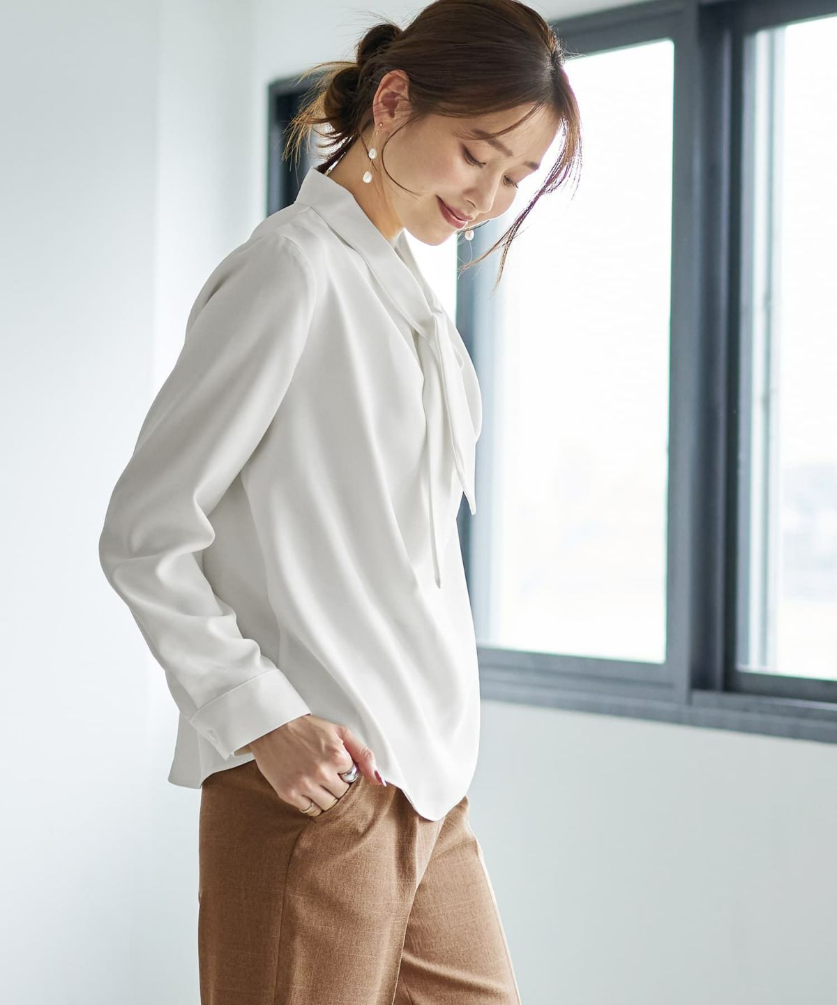 着用イメージ 166cm ホワイト